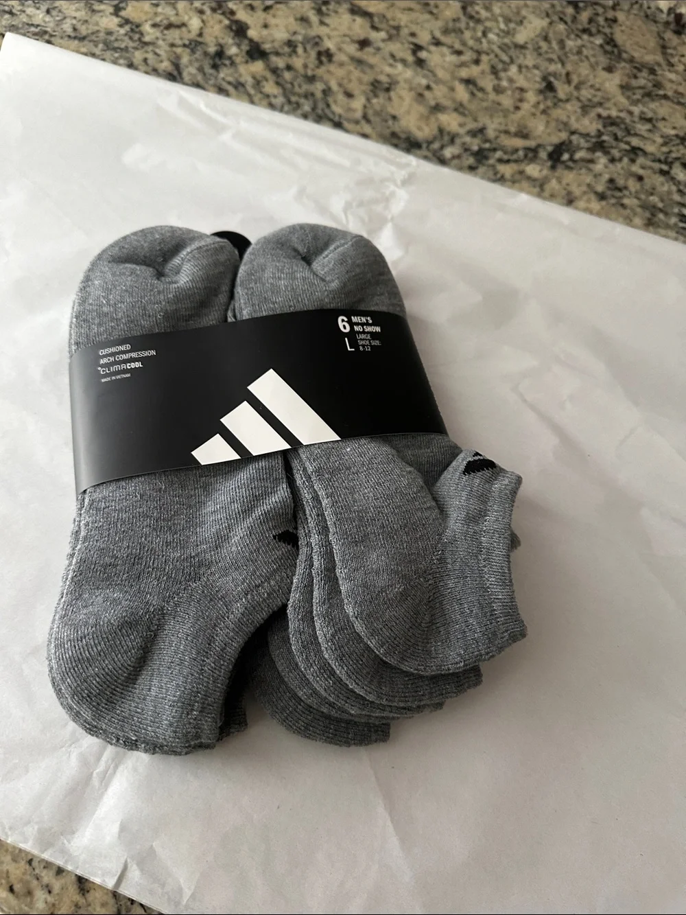 adidas Low-Cut Cushioned Athletic Socks - Gray (6 Pack)